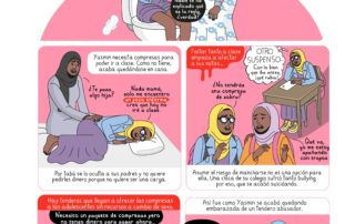 Ilustración de Moderna de Pueblo sobre la activista Yasmin Mohamed